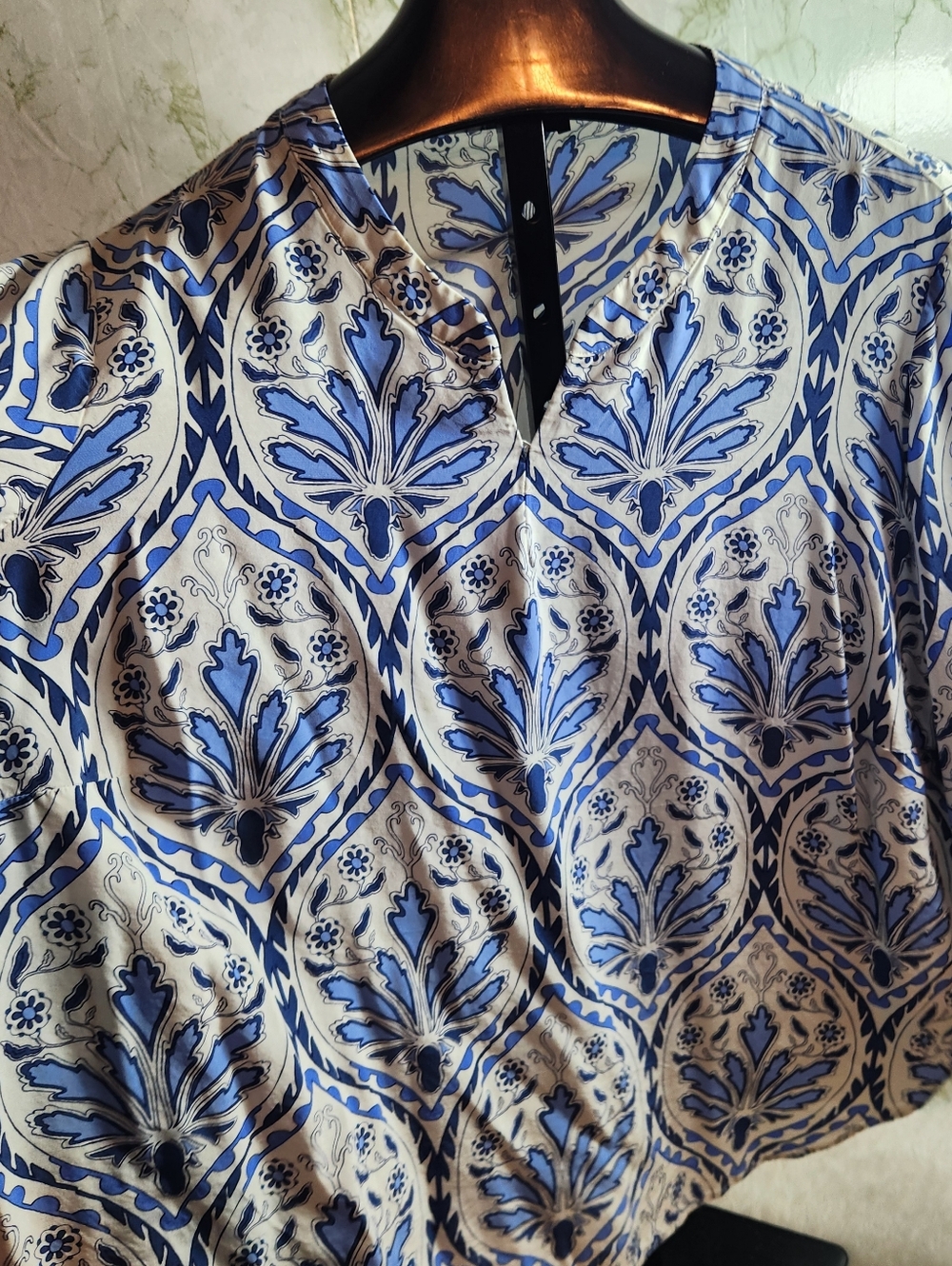 TALBOTS Plus Beautiful Blue/White Top - Picture 5 of 9
